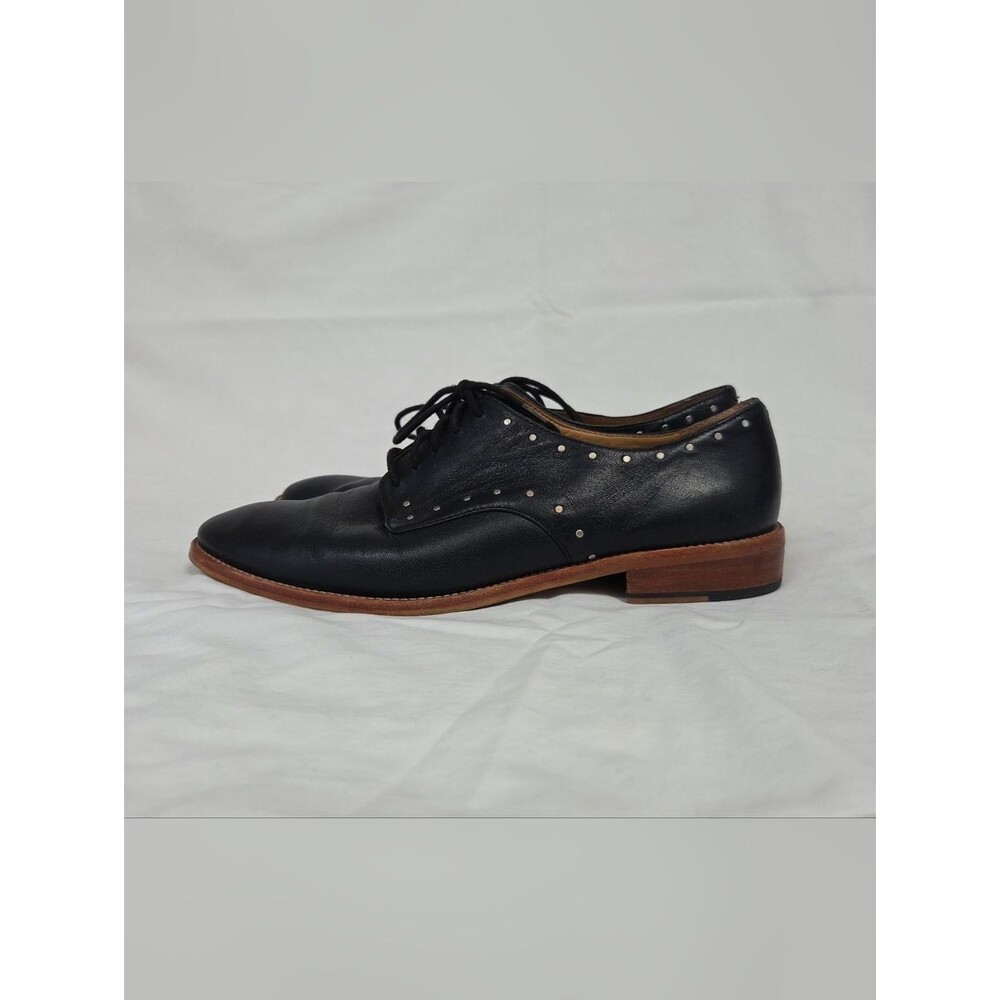 Banana Republic Black Leather Studded Lace Up Oxfords 7.5